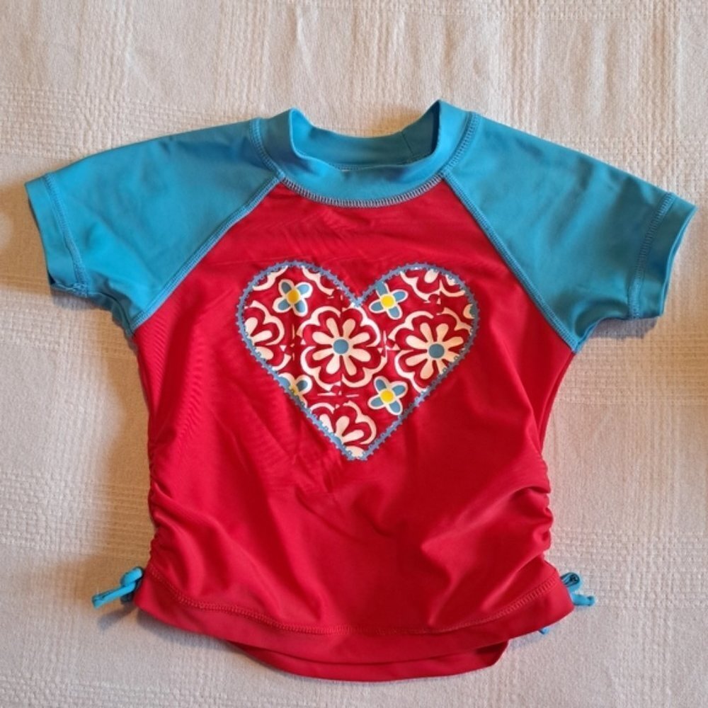 Hanna Andersson girls heart swim rashguard size 18-24 months